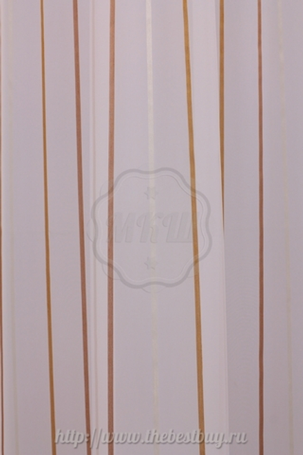 Тюль в полоску: Антония (S206-4) - (300х280)х2 см. - оранжевый