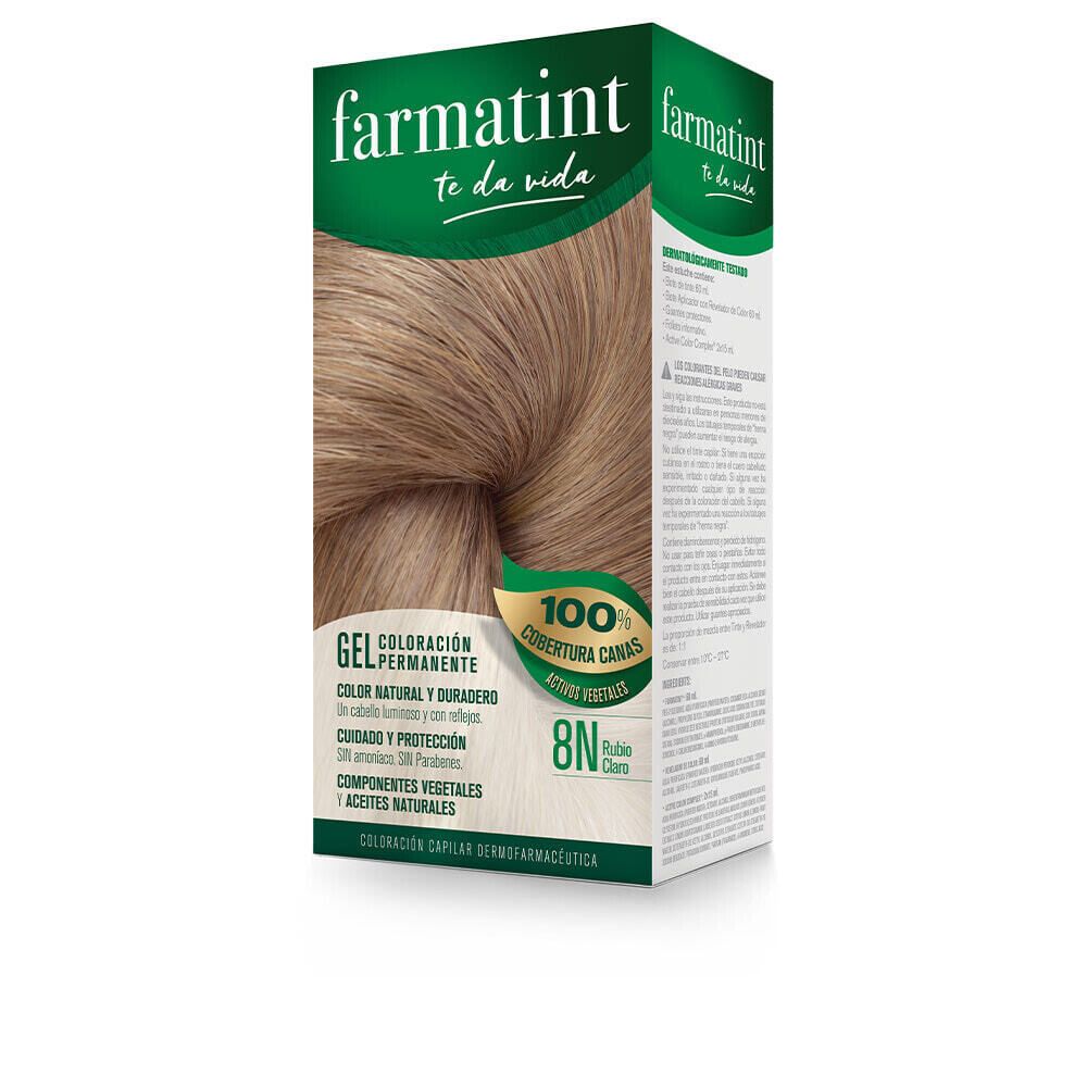 Farmatint Permanent Coloring Gel No.8N-Light Blonde Перманентная краска для волос на растительной основе и маслах без аммиака,оттенок светло-русый
