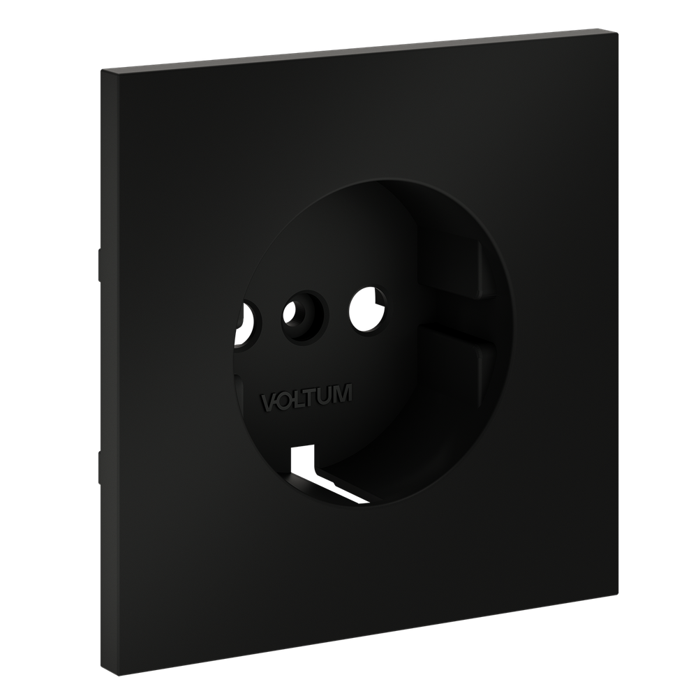 Накладка для розетки с заземлением, S70 (черный матовый)