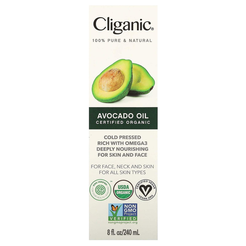 Cliganic, органическое масло авокадо, 240 мл (8 жидк. унций)