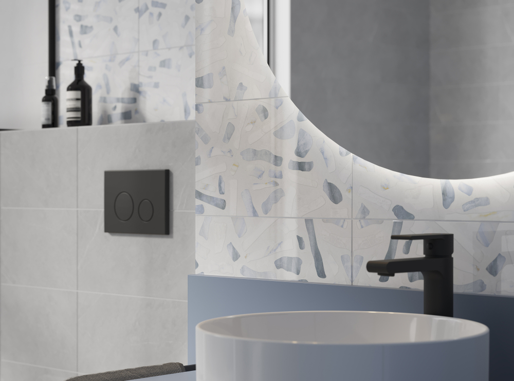 Плитка настенная Cersanit Mare 17067 20x44 см 1.056 м² глянцевая цвет серый