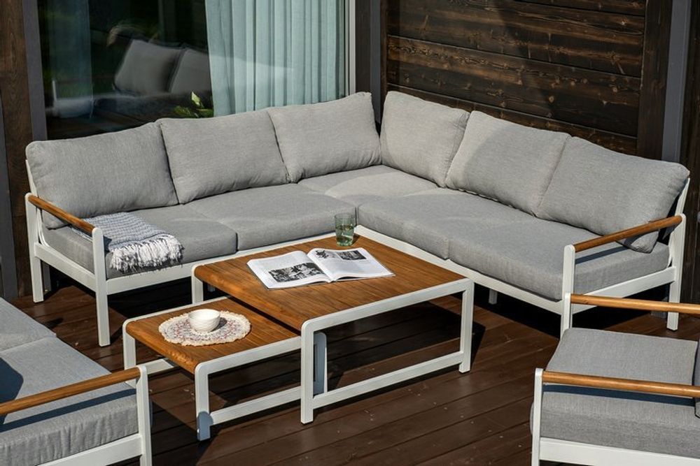 Комплект кофейных столов из алюминия MAYA белый