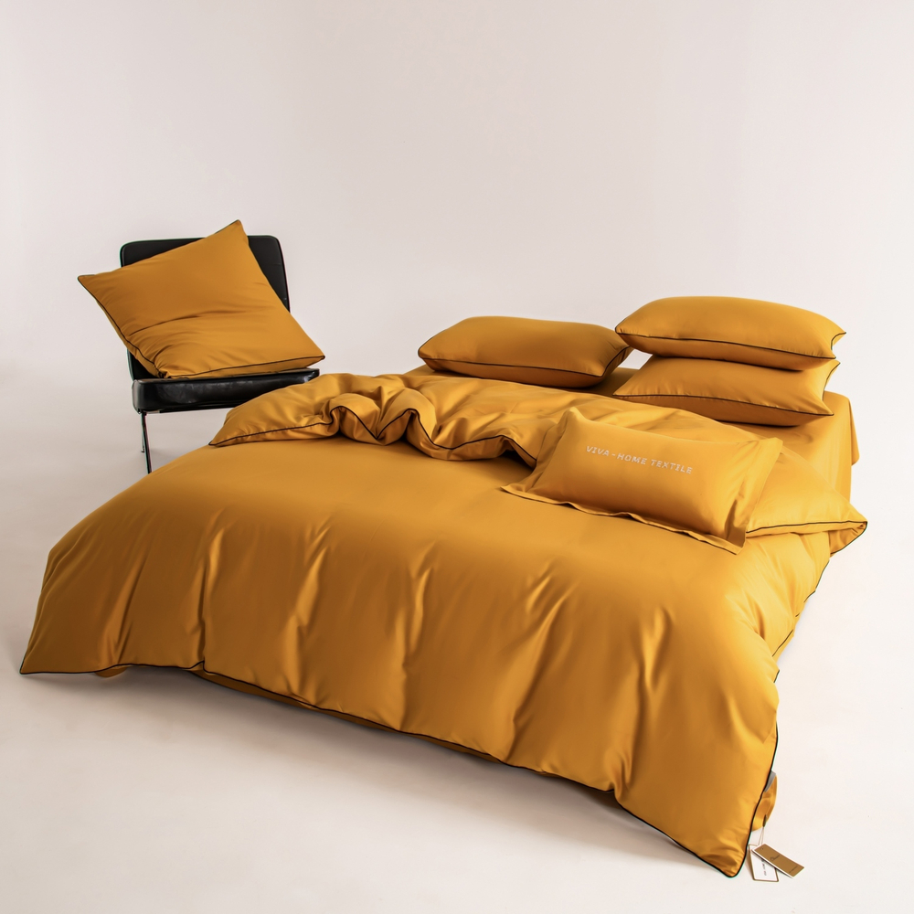 КПБ Однотонный Сатин Элитный OCE013, 2 спальный, 4 наволочки