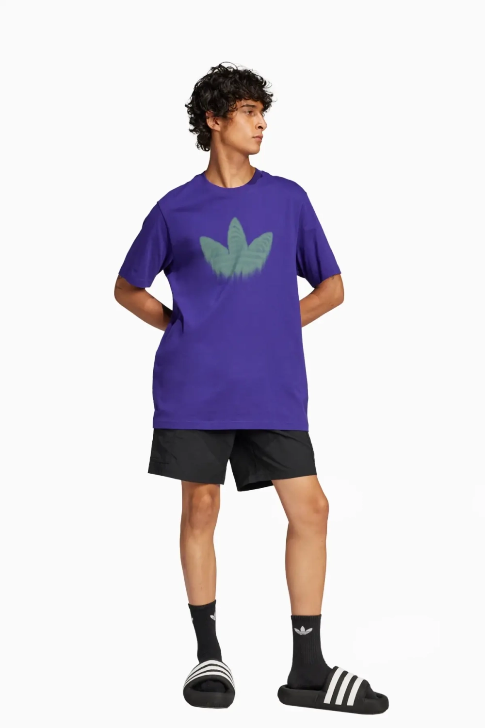 Футболка adidas Skeleton Trefoil Tee - фиолетовый