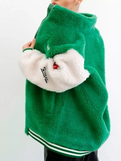 Куртка бомбер из шерсти, зеленая, SilverFox