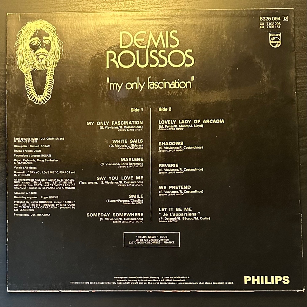 Demis Roussos - My Only Fascination (Германия 1974г.)