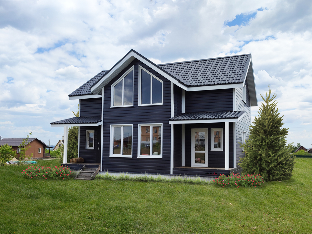 Металлочерепица Классик ("Classic") v01 0,5 Drap TX RAL 7024 мокрый асфальт