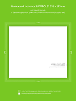 Натяжные потолки 3 м2, 9.7 м2