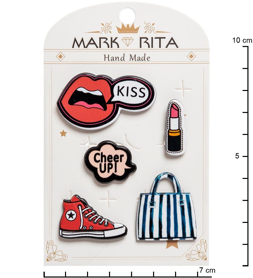 MR- 78 Н-р брошей с цанговым зажимом бабочка «Девочка-подросток» Mark Rita