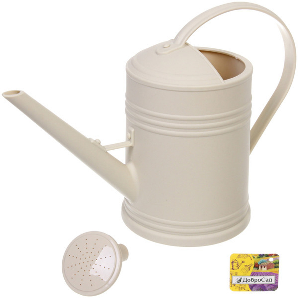 Лейка для растений 2л «Alexandra Falls» с прикорневым поливом, бежевый ДоброСад