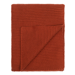 Плед из хлопка жемчужной вязки терракотового цвета из коллекции essential, 130х180 см