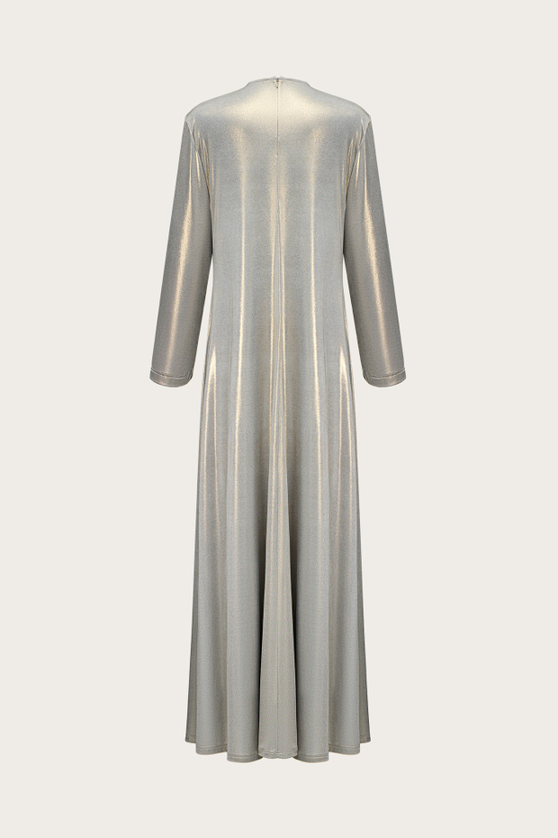 ПЛАТЬЕ ИЗ ТРИКОТАЖА С ЗОЛОТЫМ НАПЫЛЕНИЕМ