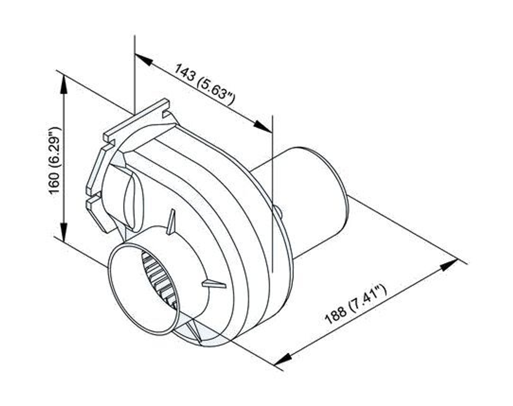 Вентилятор электрический 12V, 3А, 2547 л/мин, с кронштейном