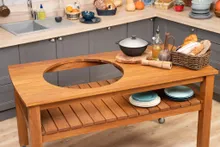 Стол дубовый для гриля Big Green Egg L (светлый дуб), Craftico