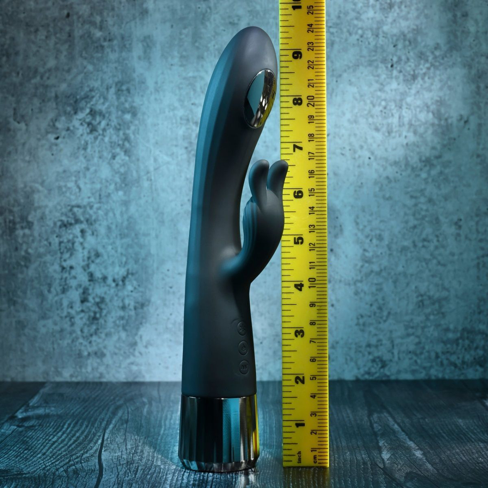 Черный вибростимулятор-кролик Heat Up & Chill - 24,13 см. (Цвет: черный)