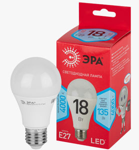 ЛАМПА СВЕТОДИОДНАЯ ЭРА RED LINE LED A65-18W-840-E27