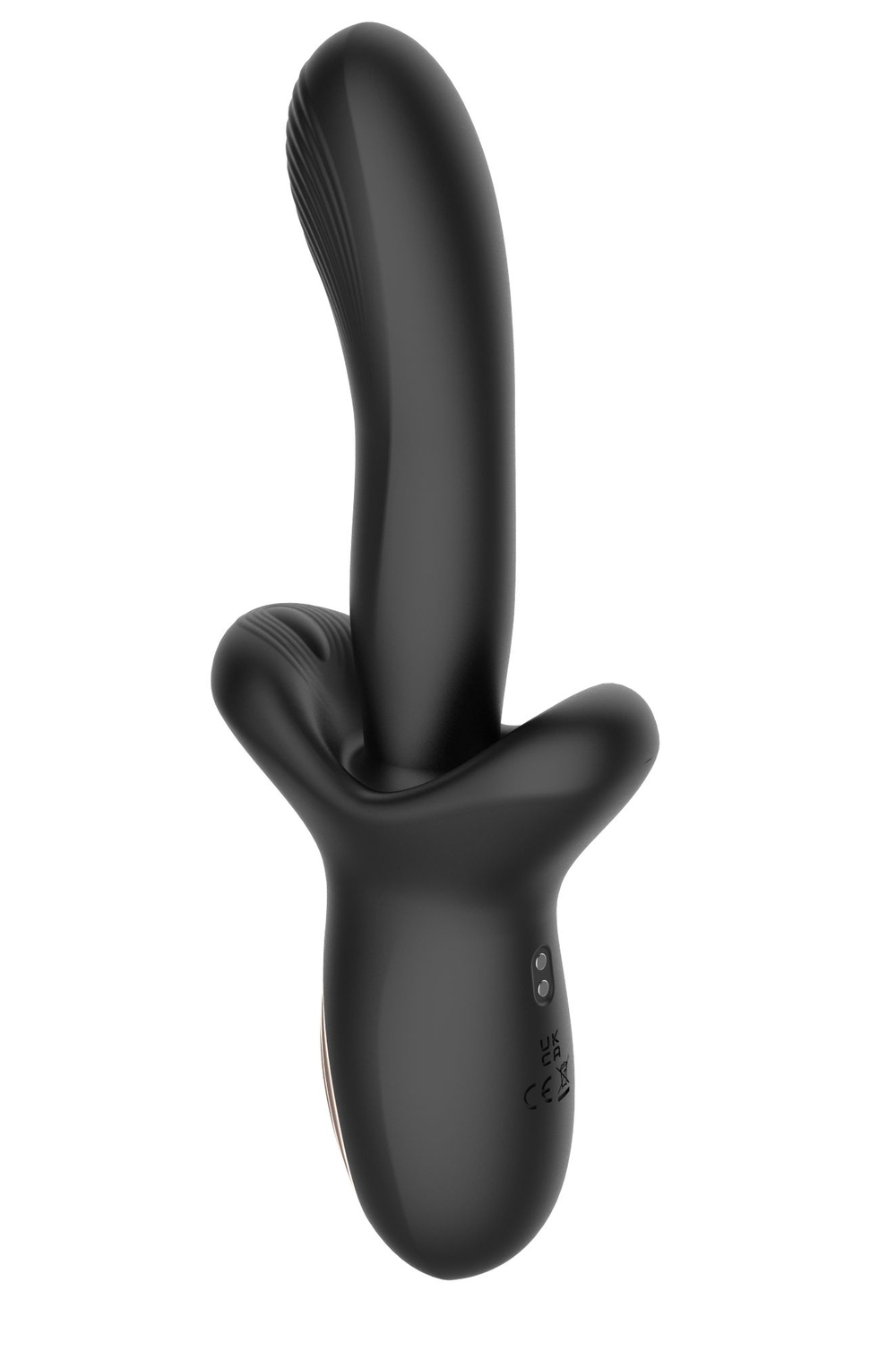 Черный вибратор с постукивающим эффектом - 22 см. (Цвет: черный)