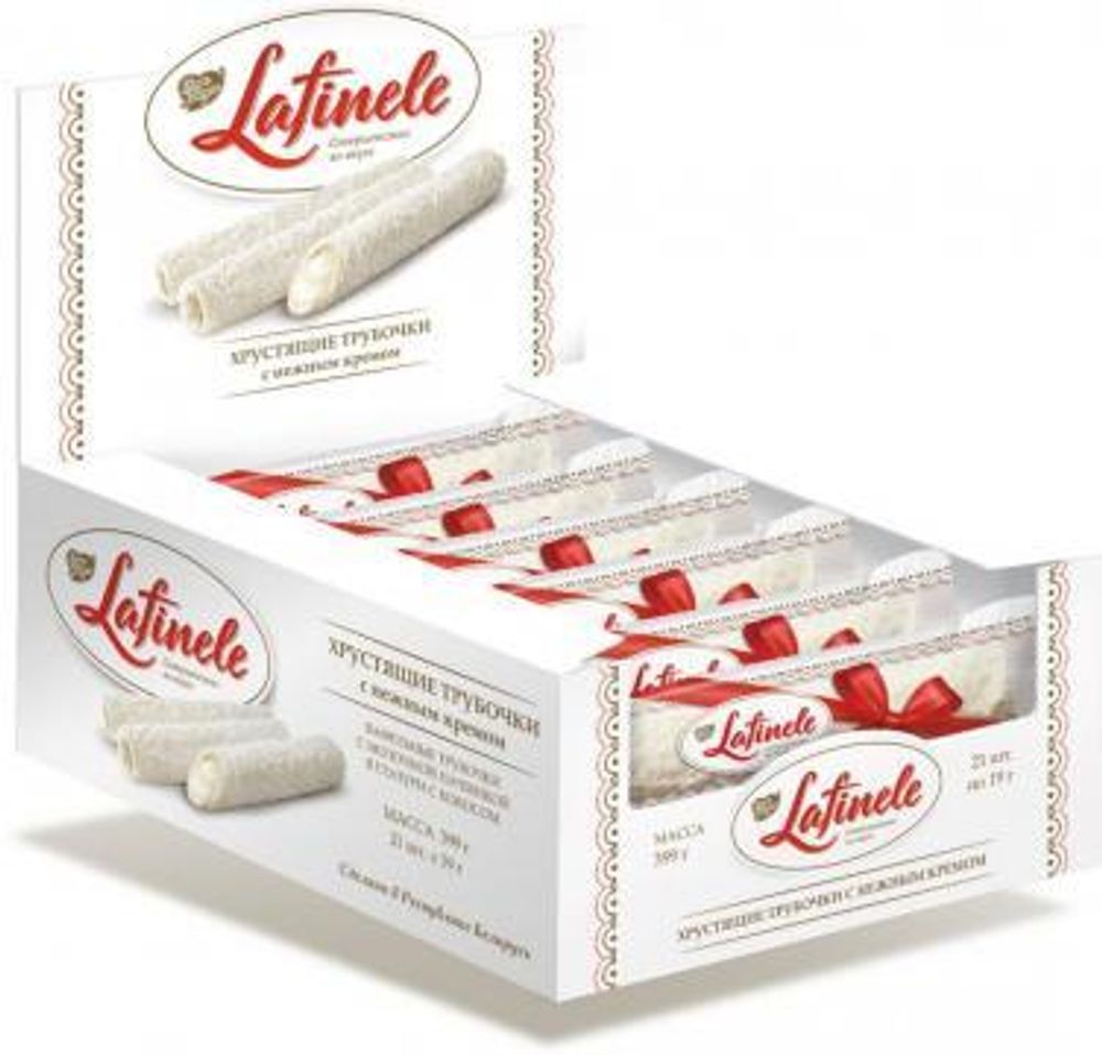 Вафельные трубочки &quot;Laritele&quot; с молочной начинкой в глазури с кокосом 19,5г. Знак вкуса - купить не дорого в Москве