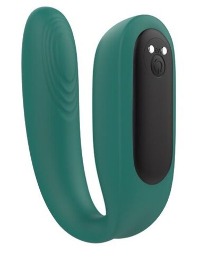Зеленый вибратор для пар с пультом ДУ (Цвет: зеленый)