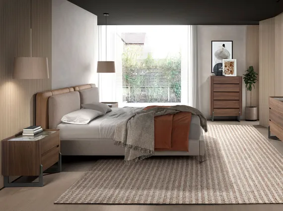 Прикроватная тумбочка Angel Cerda 7152 из ореха и керамики