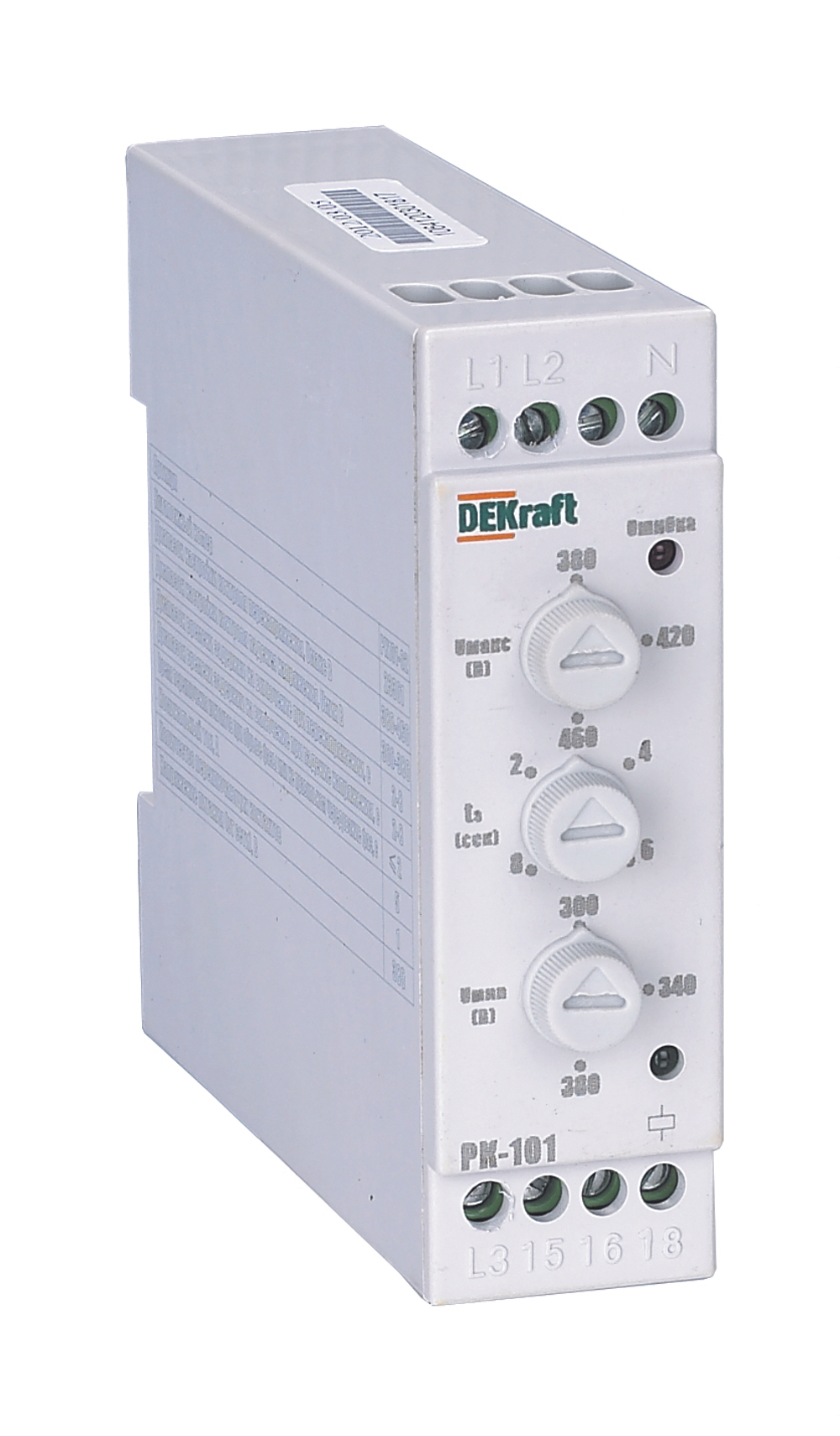 23301 Реле контроля фаз РК101-02 DEKraft