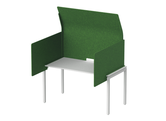 Кабина с высоким экраном-парусом и выступающими боковыми стенками 155х112х113