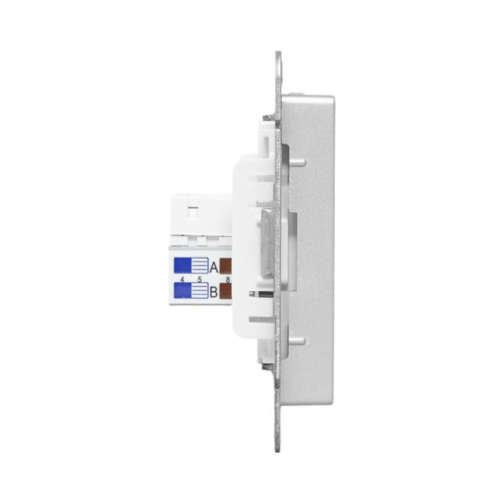 Механизм розетки RJ45 (cat5), алюминий Эпика EKF