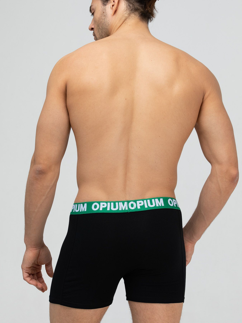 Хлопковые трусы-боксеры с двойным гульфиком (Размер: XXXL) (Цвет: зеленый)