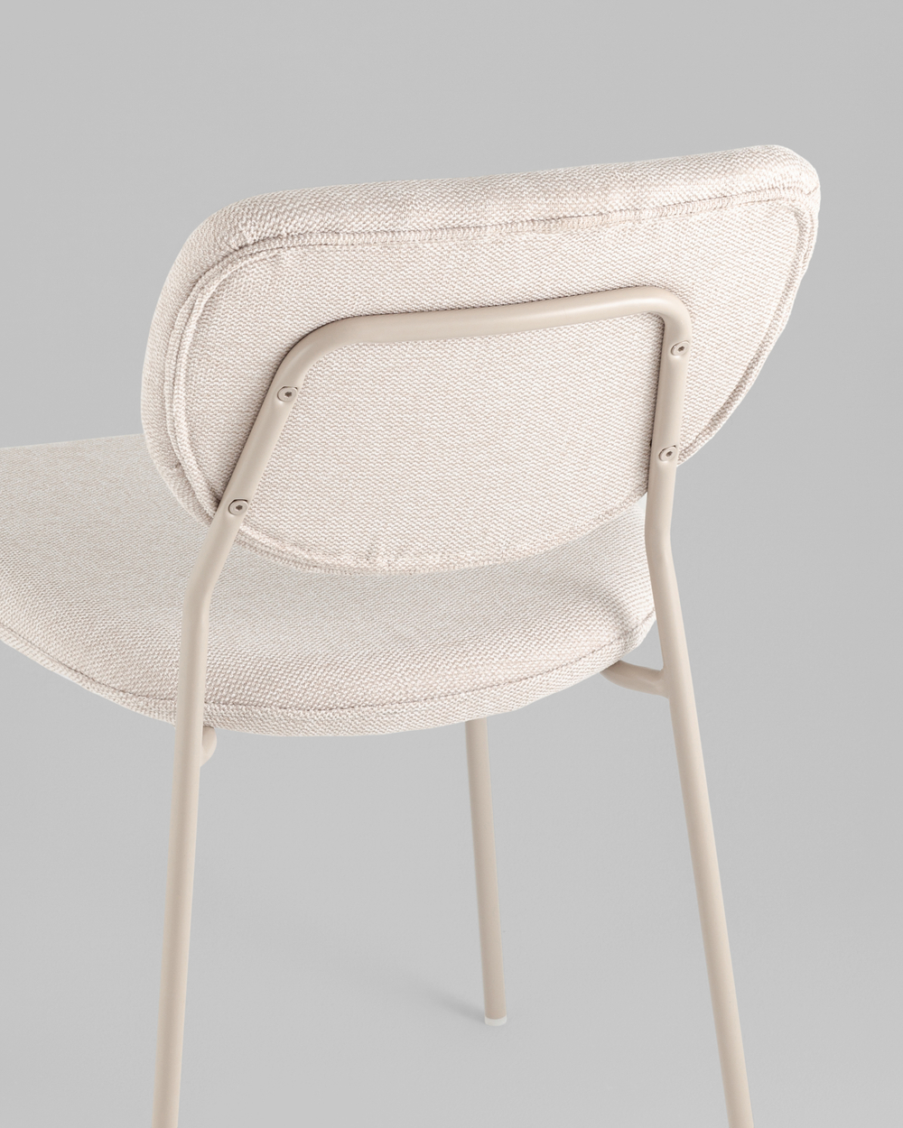 Стул обеденный Gigi шенилл бежевый кремовые ножки