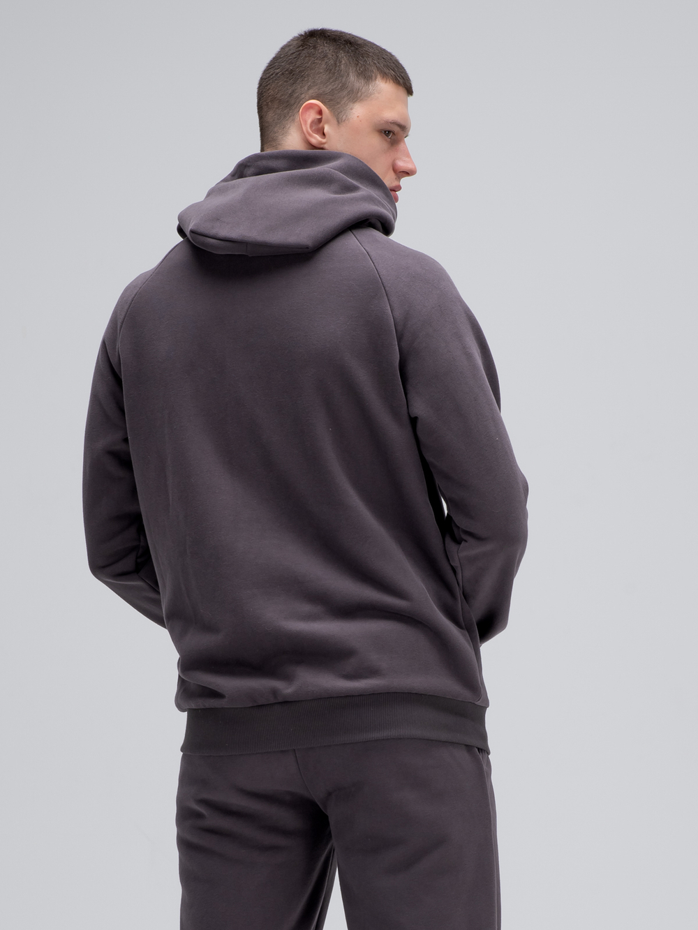 Костюм мужской спортивный на молнии (без начеса). Графит