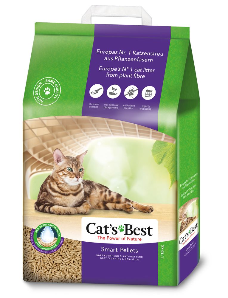 Cat&#39;s Best Smart Pellets Наполнитель древесный комкующийся 20л*10кг