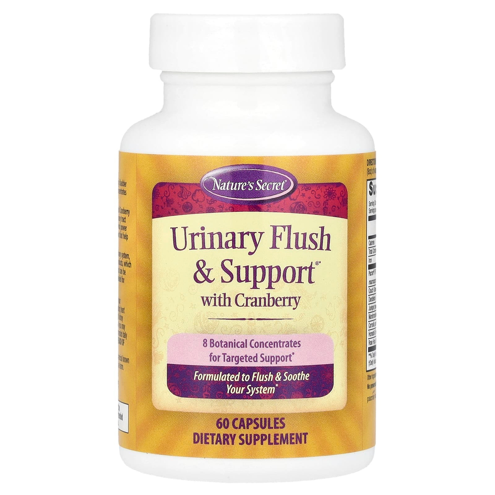 Nature's Secret, Urinary Flush & Support® с клюквой, 60 капсул