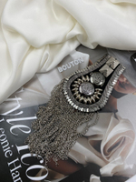 Эполет (наплечник декоративный) черный с цепочками 90 мм