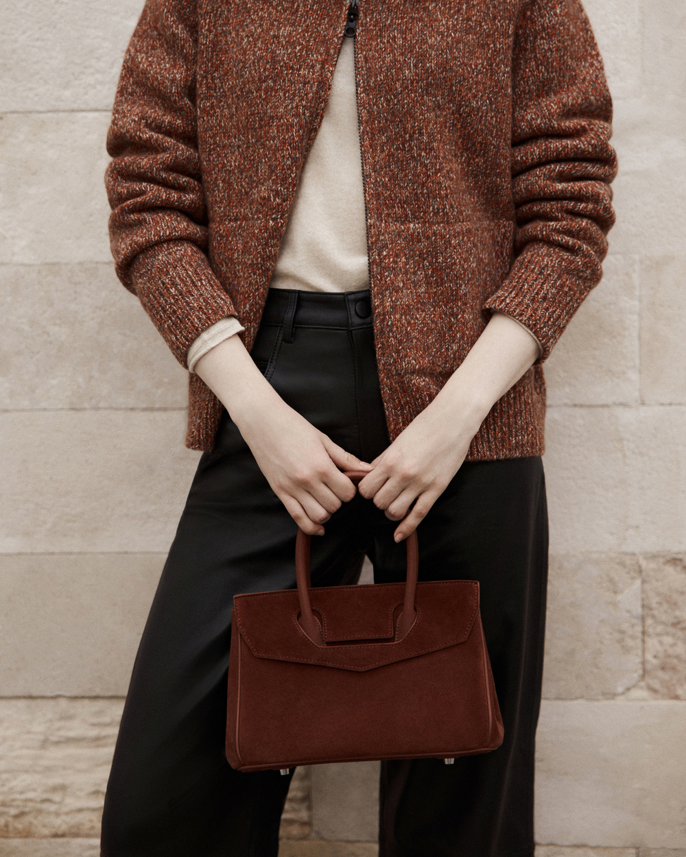 Сумка JECKY S замша терракотового цвета