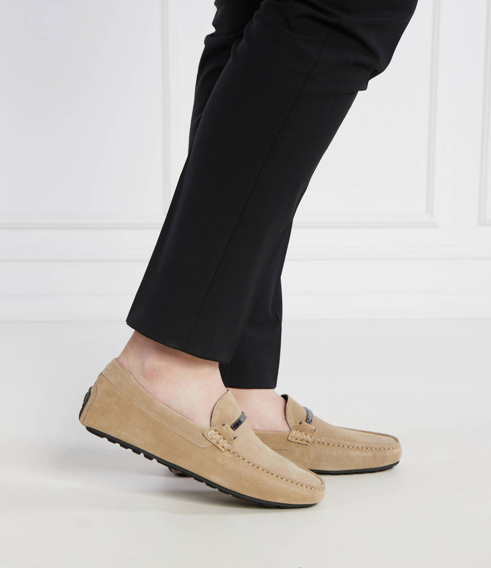 Кожаные мокасины noel_mocc_sdhw BOSS BLACK - бежевый(50517141)