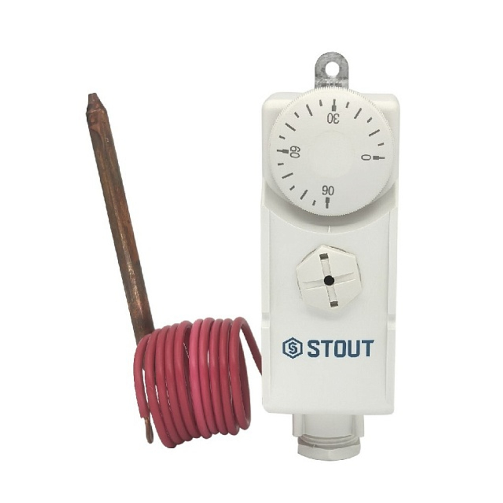 Термостат механический STOUT с выносным датчиком (220В, 0-90C)
