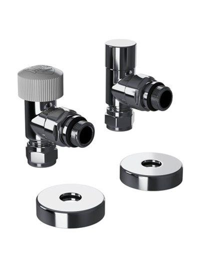 Набор термостатический угловой Royal Thermo Design Pro 15мм М30х1,5 (Хром)