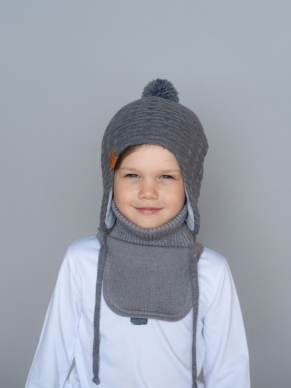 Шапка зимняя вязаная (Серый кварц) КОДИ