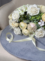 Платье для цветов. Круглая форма. Мех искусственный. Цвет:Серый.