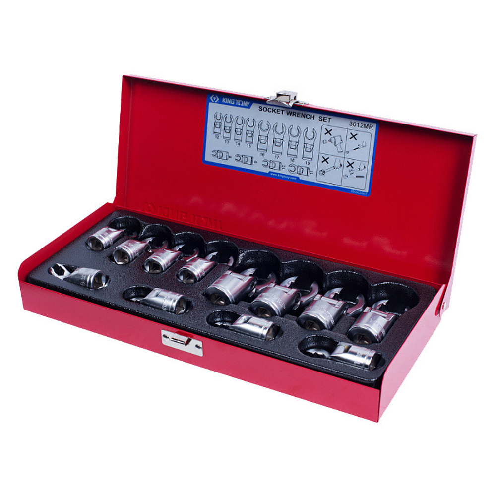 KING TONY (3612MR) Набор разрезных ключей, 8-19 мм, 12 предметов