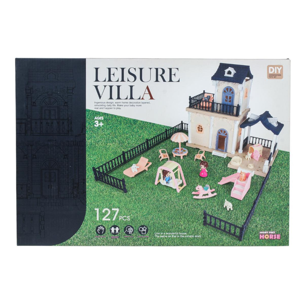 Игрушечный дом для куклы с мебелью и фигурками кор 686-008