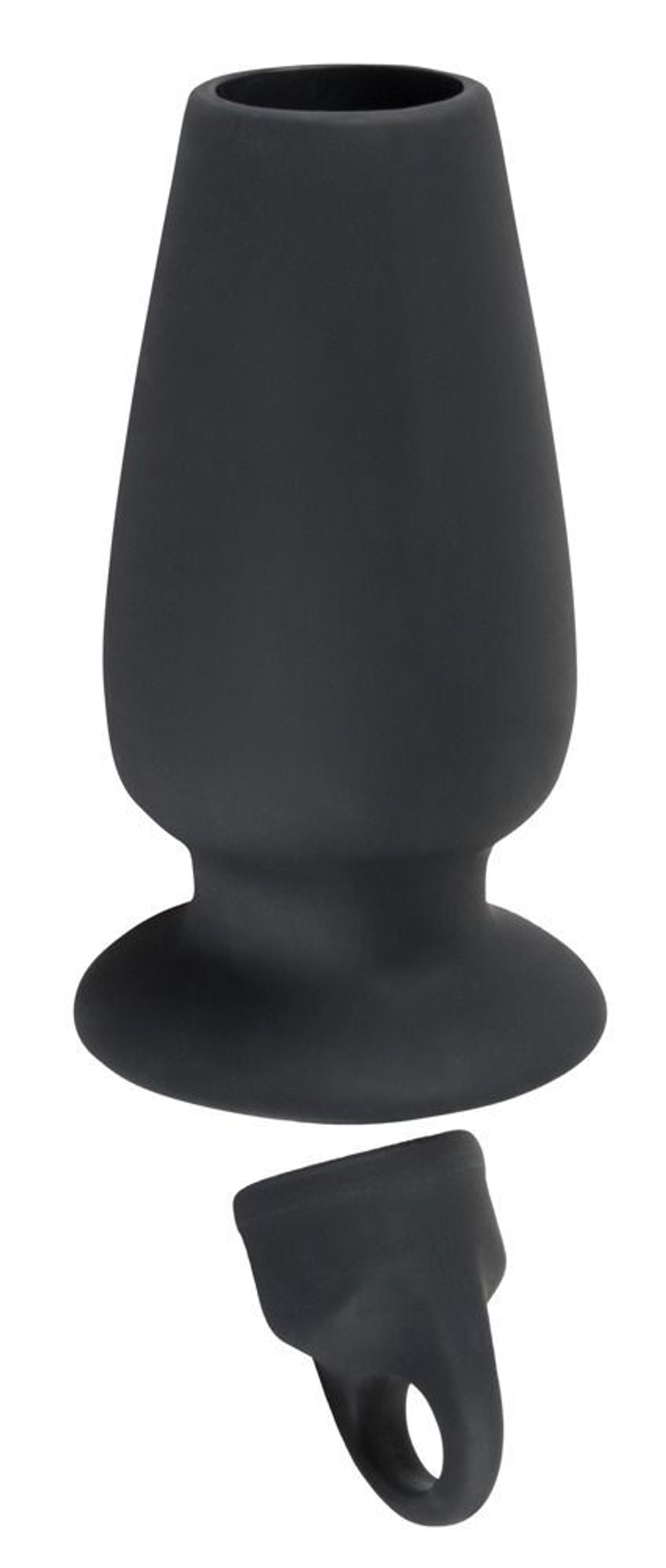 Пробка-туннель с заглушкой Lust Tunnel Plug with Stopper (Цвет: черный)