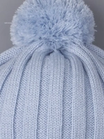 Шапка детская вязаная осенняя с помпоном