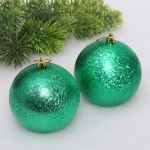 Новогодние шары 10см (набор 2шт) «Мягкий блеск», зеленый