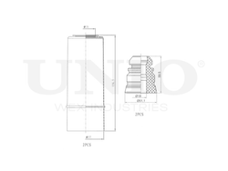 Комплект пыльник и отбойник UNIO DUC-50078