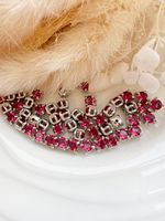 Фианит 4 мм, Фуксия (оправа серебро)