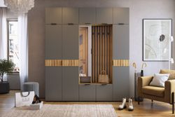 Прихожая Бери 800х350х1826 (Дуб крафт золотой/Графит)