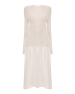 MM6 MAISON MARGIELA ПЛАТЬЕ БЕЛОЕ КОМБИНИРОВАННОЕ МИДИ