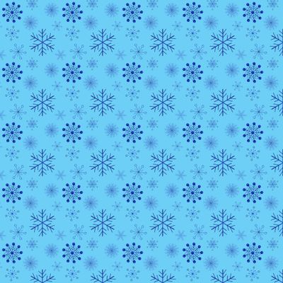 Hand Drawn Christmas Seamless Pattern with Snowflakes. Новогодний паттерн. Синие снежинки на голубом фоне.
