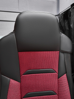 Чехлы Люкс КамАз 5490 K4 с 2014 года (экокожа+рогожка, черный, красная вставка)